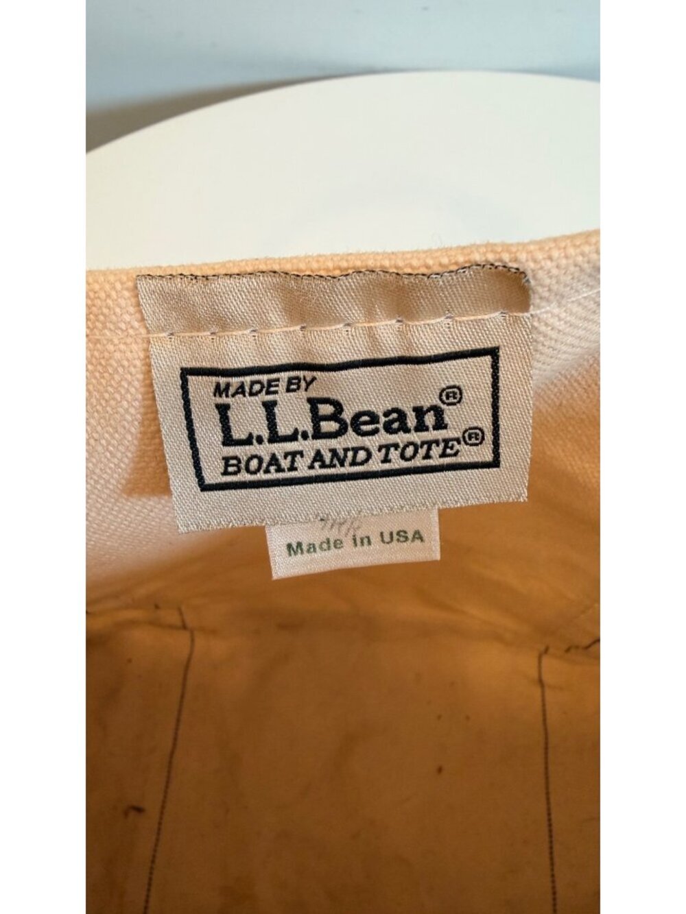 L.L.Bean Boat And Tote Canvas Bag Beige & Green Starfish Embroidery Made In USA - Picture 4 of 15